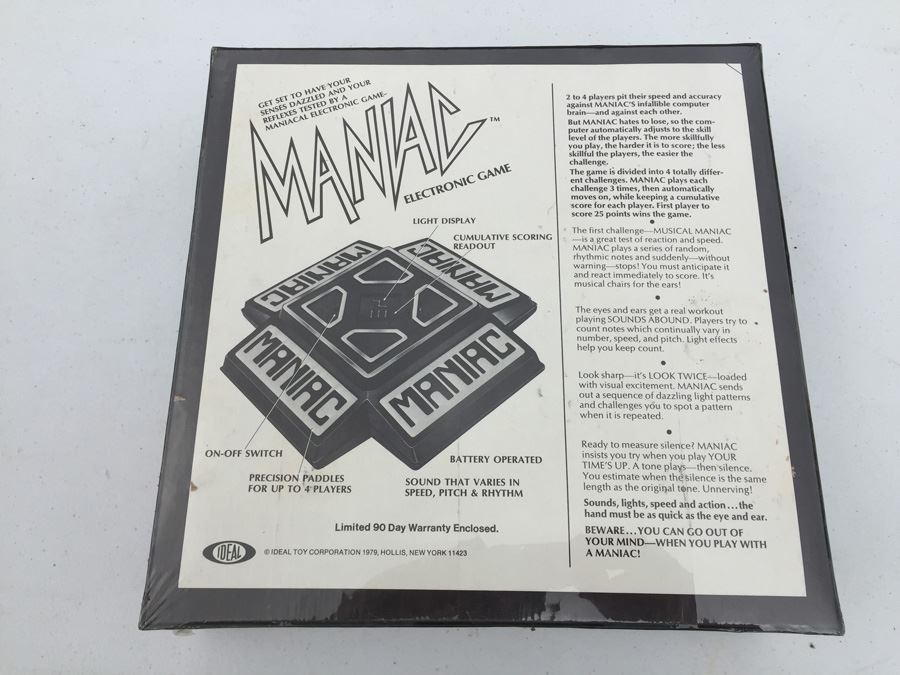 Maniac Electronic Game IDEAL Sealed New In Box Vintage 1979 [Photo 3]