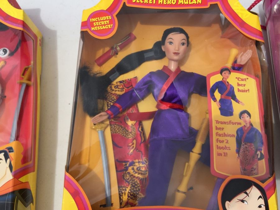 (3) Disney's Mulan Action Figures Dolls Captain Li Shang And Secret Hero Mulan New In Box Mattel Disney Store [Photo 13]