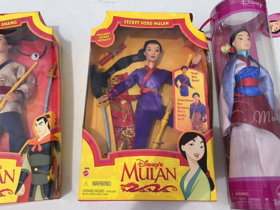 (3) Disney's Mulan Action Figures Dolls Captain Li Shang And Secret Hero Mulan New In Box Mattel Disney Store [Photo 3]
