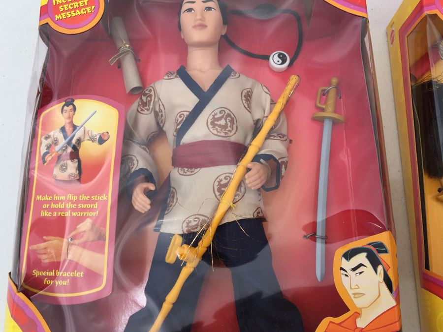 (3) Disney's Mulan Action Figures Dolls Captain Li Shang And Secret Hero Mulan New In Box Mattel Disney Store [Photo 7]