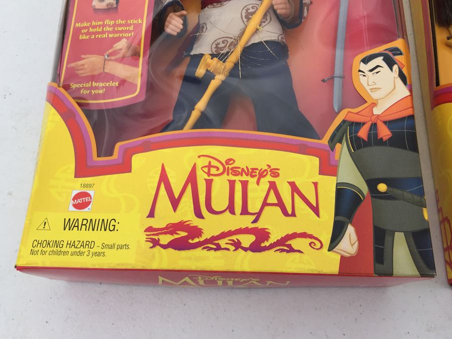 (3) Disney's Mulan Action Figures Dolls Captain Li Shang And Secret Hero Mulan New In Box Mattel Disney Store [Photo 4]