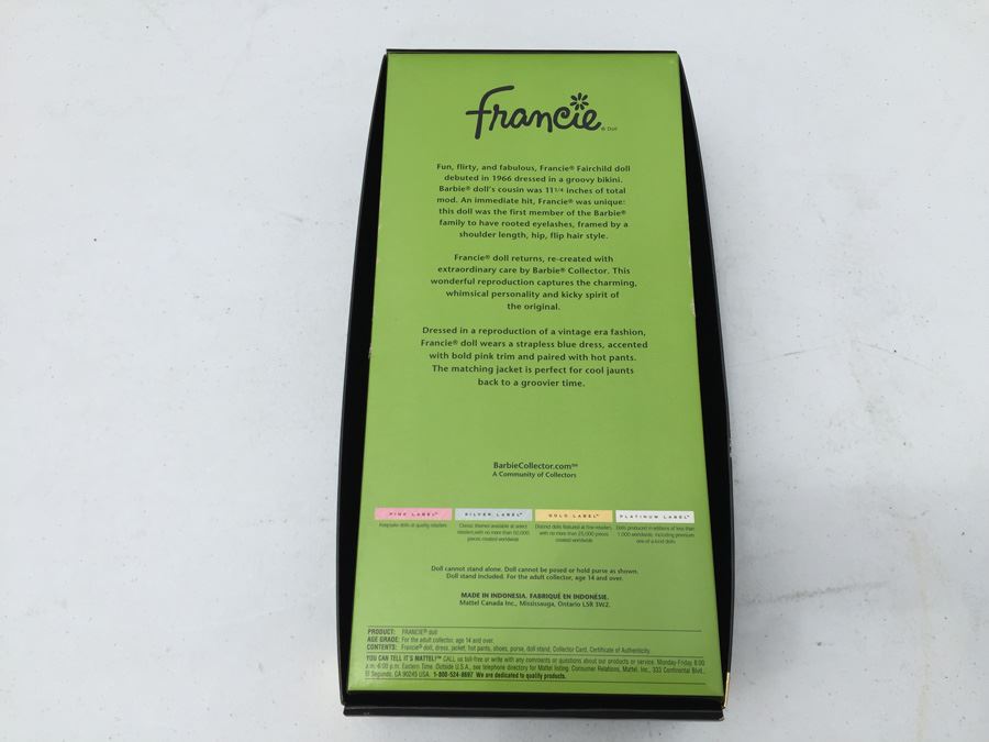 Gold Label Francie Barbie Doll Mattel New In Box 2004 [Photo 3]