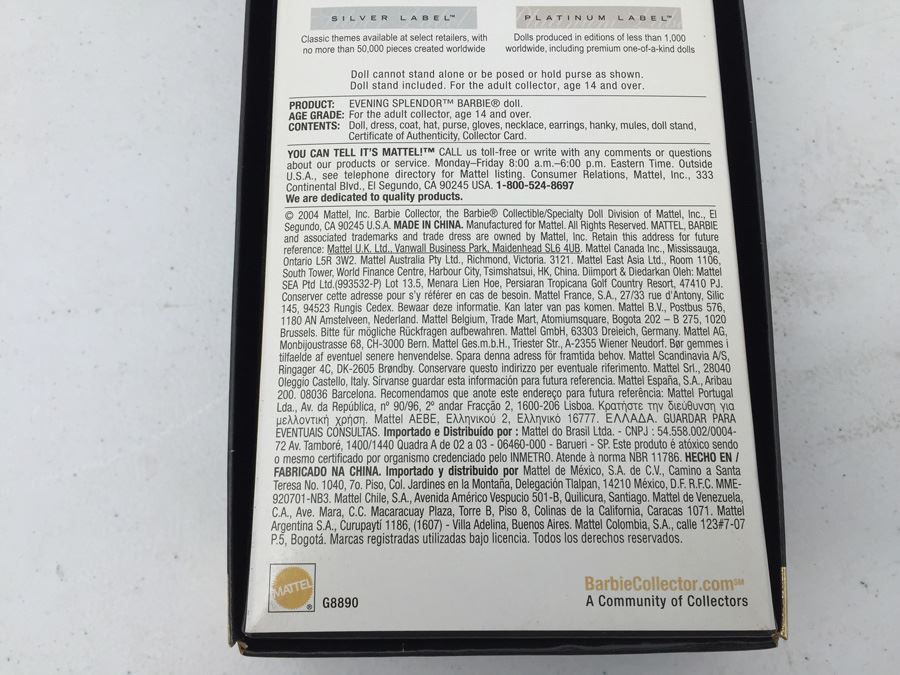 Gold Label 1959 Reproduction Evening Splendor Barbie Mattel New In Box  [Photo 7]