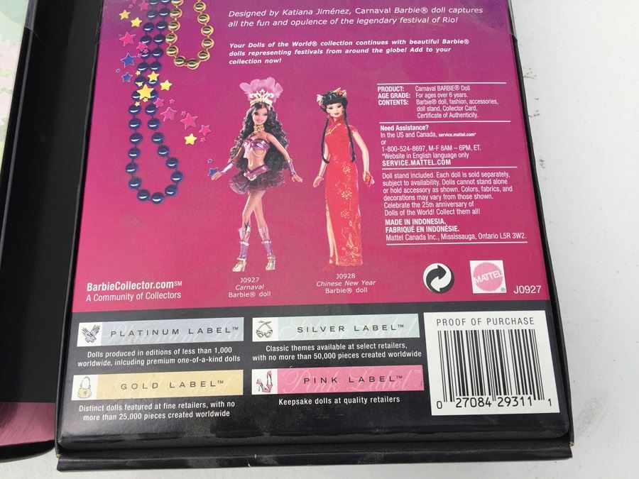 Pink Label Barbie Dolls Of The World Princess Of The Pacific Islands And Festivals Of The World Carnaval 2005 [Photo 16]