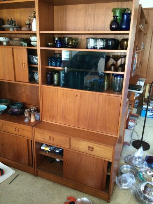 Danish Modern Bookcase Unit Pictured on the right