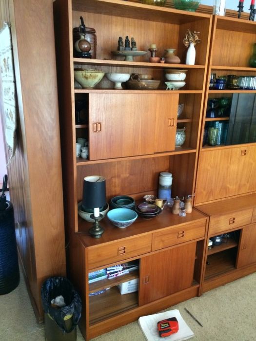 Danish Modern Bookcase Unit Pictured on the left