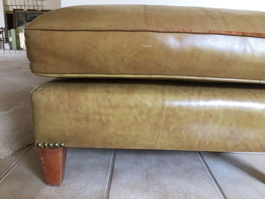 Vintage Leather Ottoman [Photo 2]