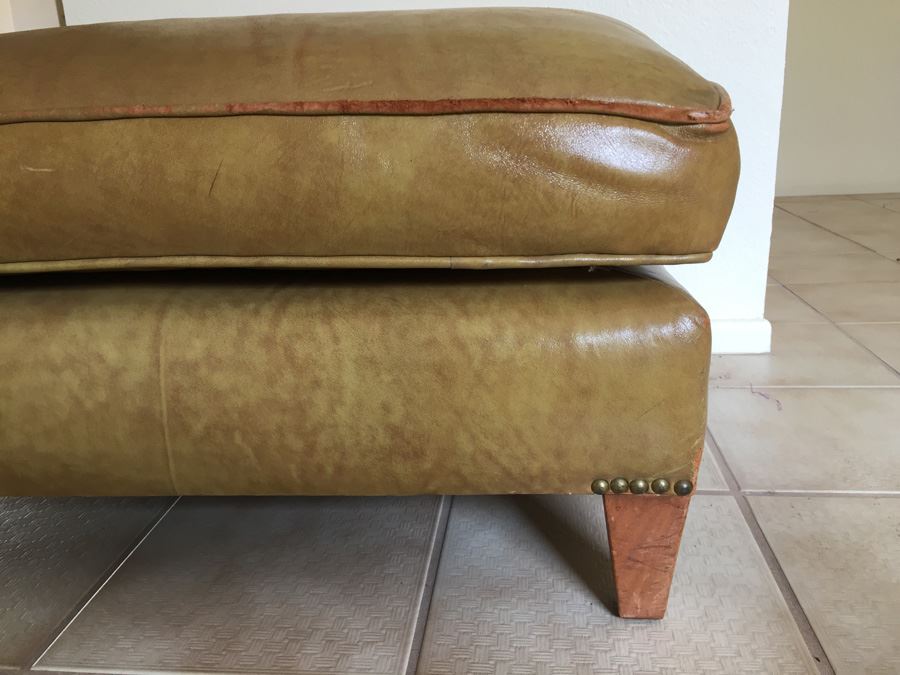 Vintage Leather Ottoman [Photo 3]