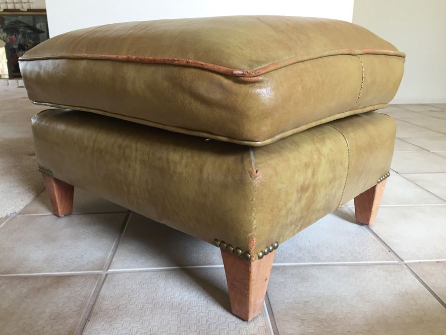 Vintage Leather Ottoman [Photo 6]