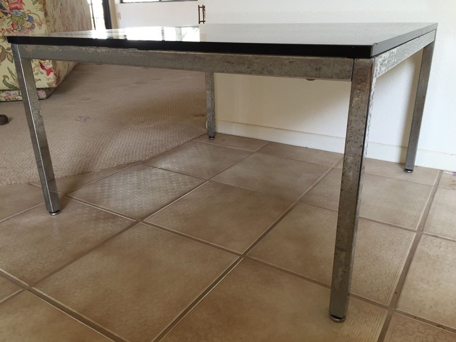 Mid-Century Chrome Side Table With Glass Top [Photo 2]