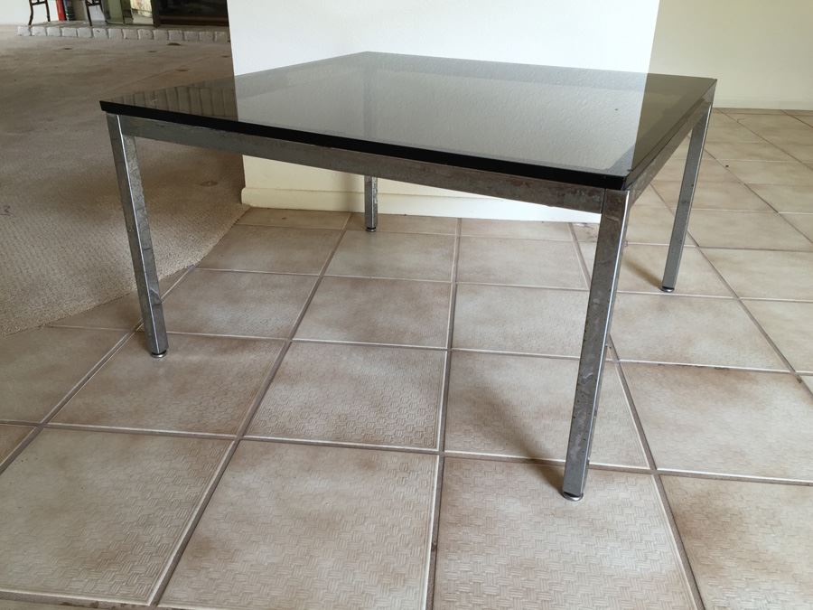 Mid-Century Chrome Side Table With Glass Top [Photo 6]