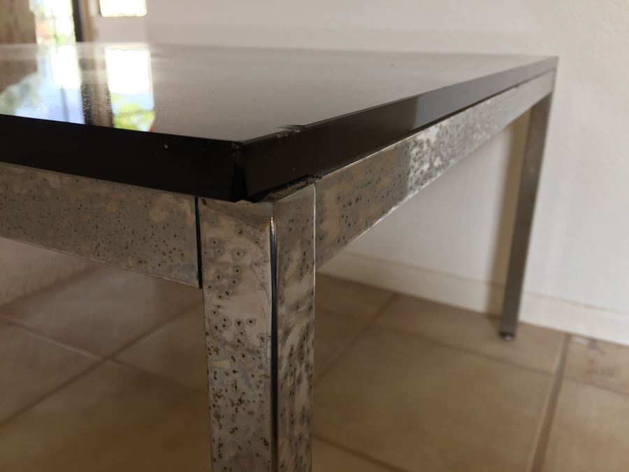 Mid-Century Chrome Side Table With Glass Top [Photo 3]