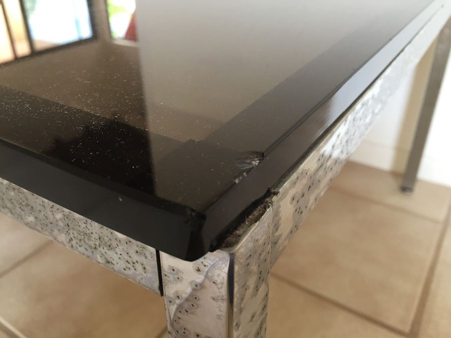 Mid-Century Chrome Side Table With Glass Top [Photo 4]