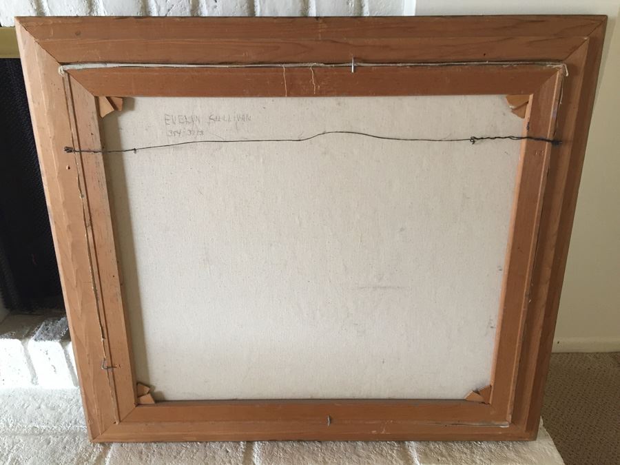 Original Mid-Century Oil Painting Of Street Merchant Selling Flowers In San Francisco By E. Sullivan [Photo 12]