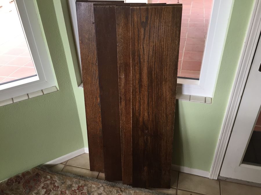 Antique Oak Dining Table With Four Leaves And Two Cane Chairs [Photo 34]