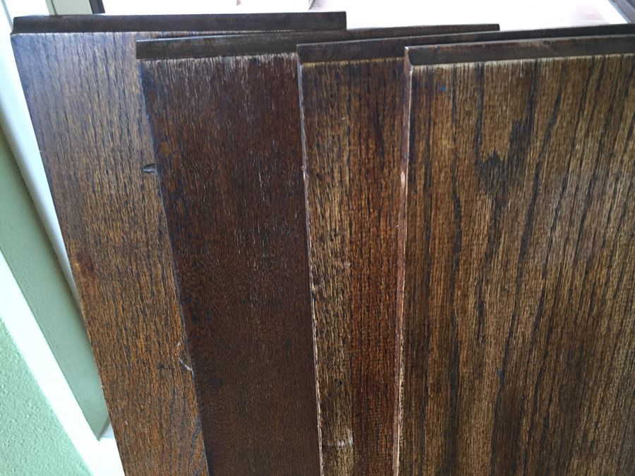 Antique Oak Dining Table With Four Leaves And Two Cane Chairs [Photo 35]