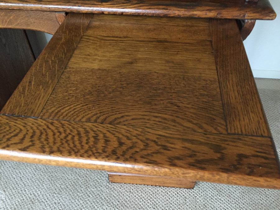 Nice Antique Roll Top Desk With Key [Photo 6]