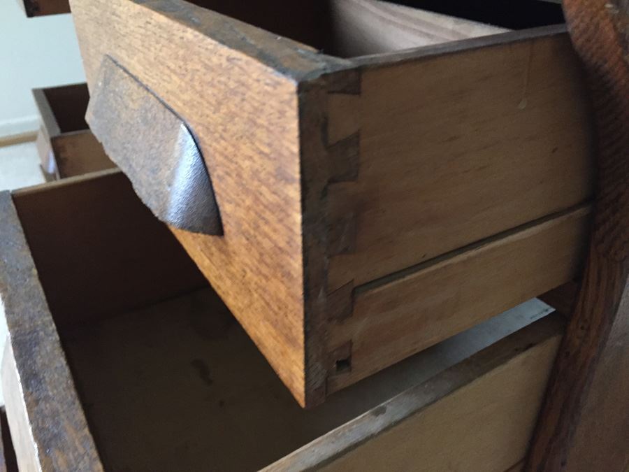 Nice Antique Roll Top Desk With Key [Photo 4]