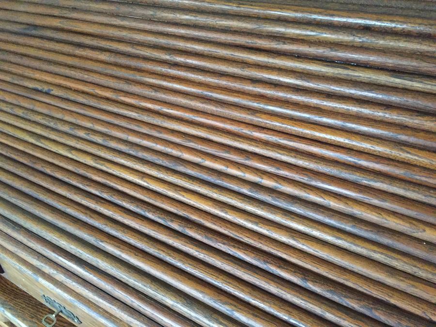 Nice Antique Roll Top Desk With Key [Photo 17]