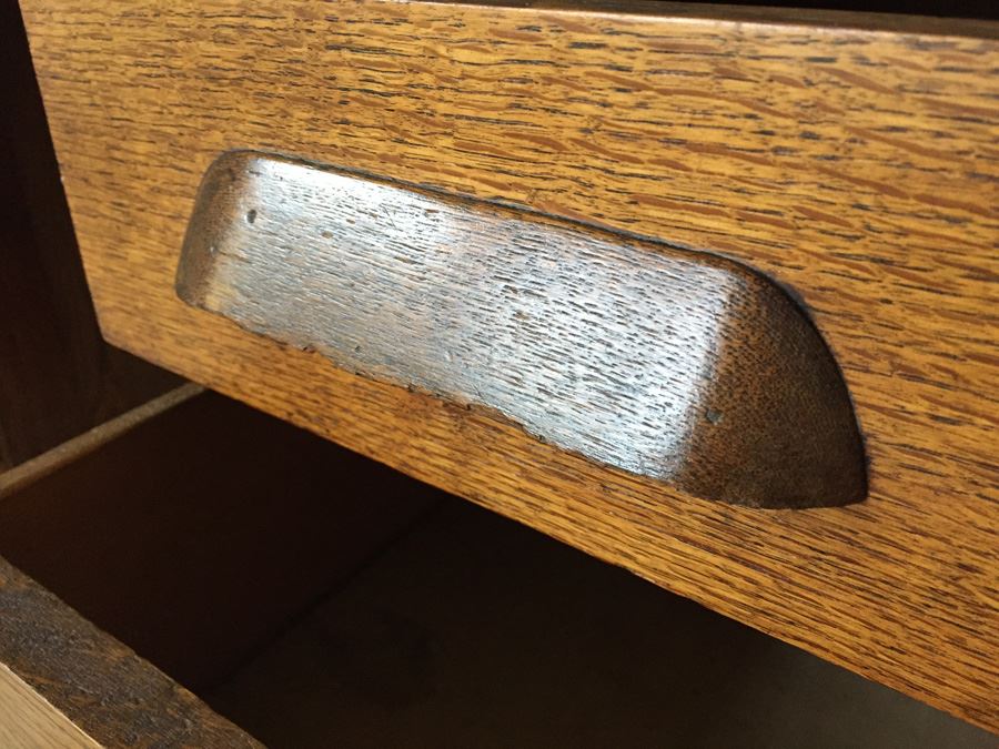 Nice Antique Roll Top Desk With Key [Photo 10]