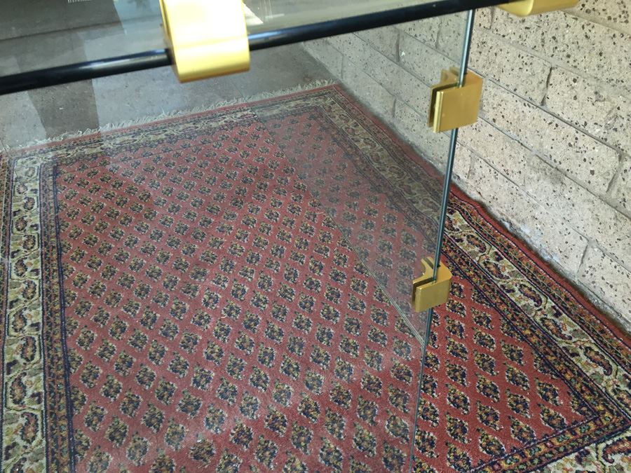 Clean Modern Glass Desk With Brass Accents Probably Pace Furniture Leon Rosen [Photo 8]