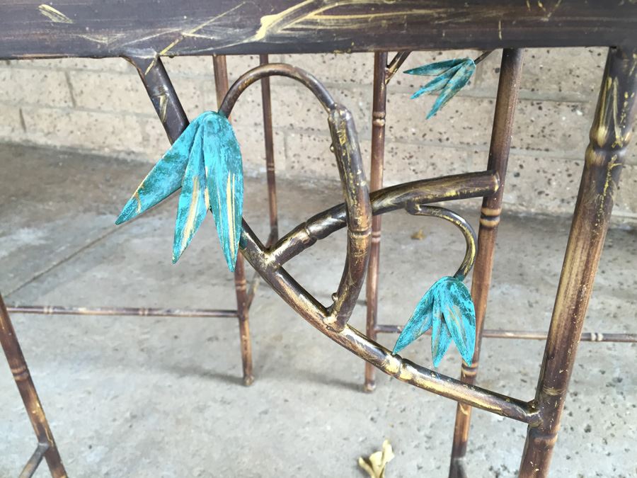 Hollywood Regency Faux Bamboo Metal Nesting Tables [Photo 8]