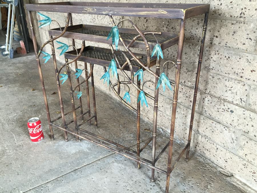 Hollywood Regency Faux Bamboo Metal Nesting Tables [Photo 5]