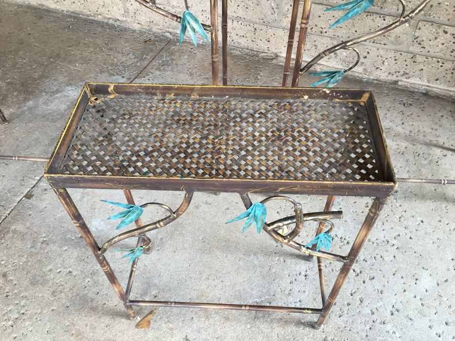 Hollywood Regency Faux Bamboo Metal Nesting Tables [Photo 7]