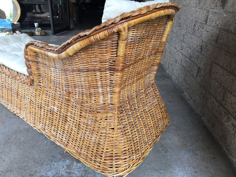 Wicker Chaise Lounge Chair With Cushions [Photo 8]