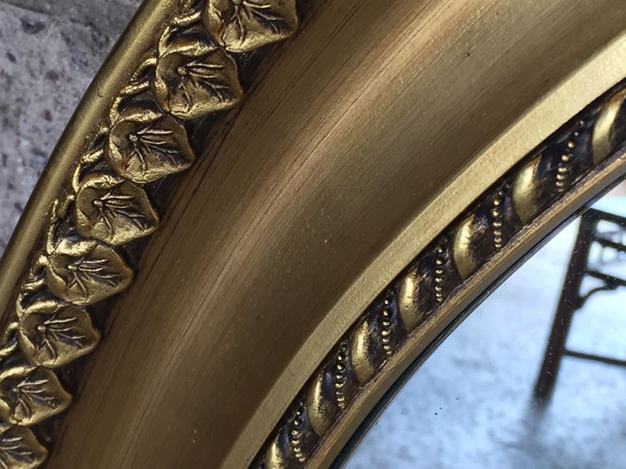 Large Vintage Giltwood Oval Mirror [Photo 11]