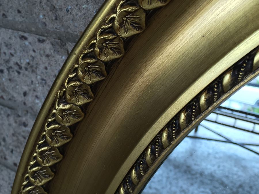 Large Vintage Giltwood Oval Mirror [Photo 8]