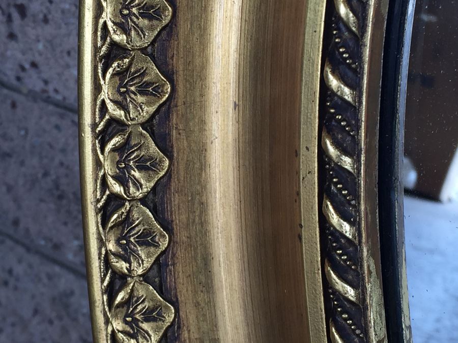 Large Vintage Giltwood Oval Mirror [Photo 9]