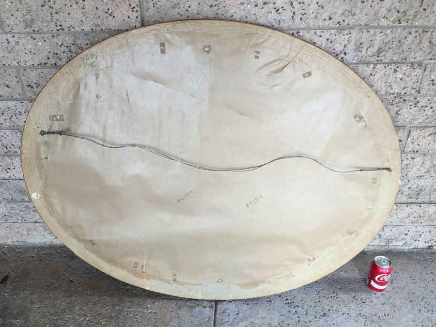 Large Vintage Giltwood Oval Mirror [Photo 3]