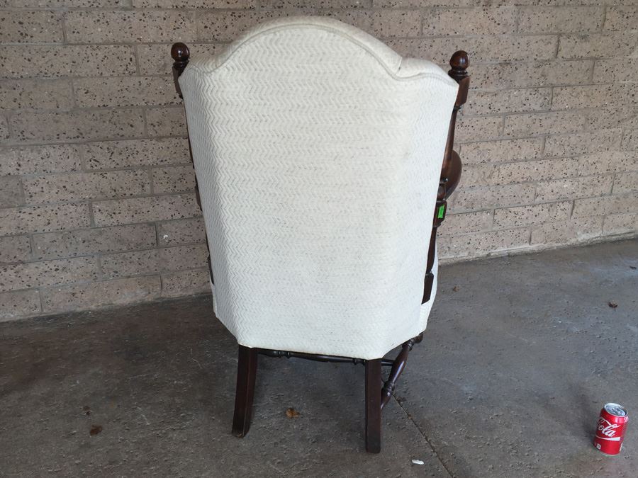 Vintage Upholstered White Arm Chair [Photo 7]
