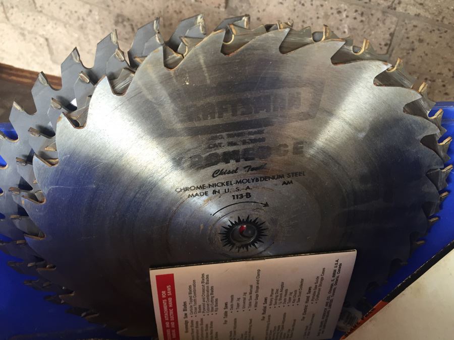 Vintage Crafstman '100' Table Saw With Custom Bench And Lot Of Rotary Saw Blades [Photo 21]