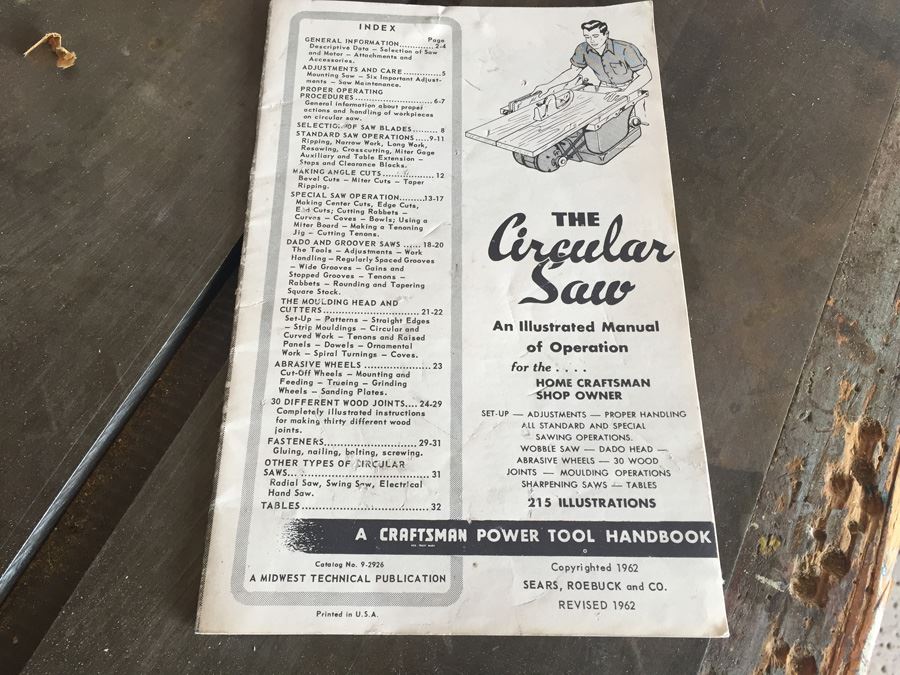 Vintage Crafstman '100' Table Saw With Custom Bench And Lot Of Rotary Saw Blades [Photo 23]