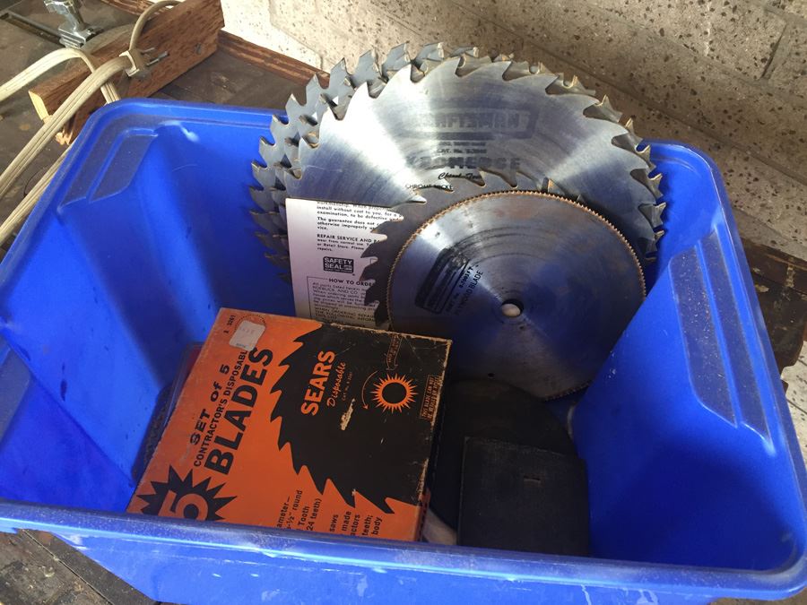 Vintage Crafstman '100' Table Saw With Custom Bench And Lot Of Rotary Saw Blades [Photo 3]
