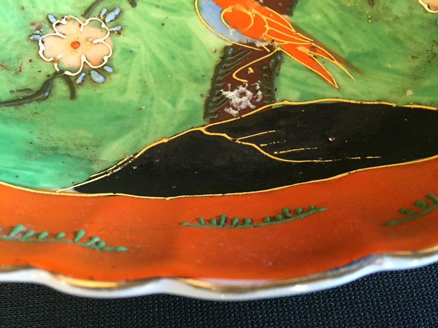 Japanese Imari Porcelain Dish With Bamboo Strap [Photo 6]