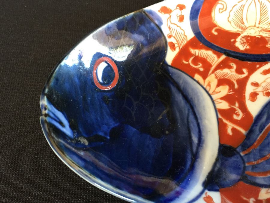 Japanese Imari Porcelain Fish Design Dish [Photo 6]