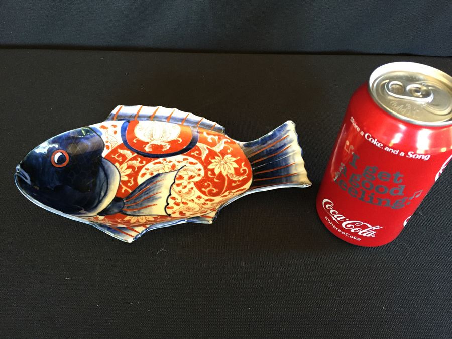 Japanese Imari Porcelain Fish Design Dish [Photo 4]