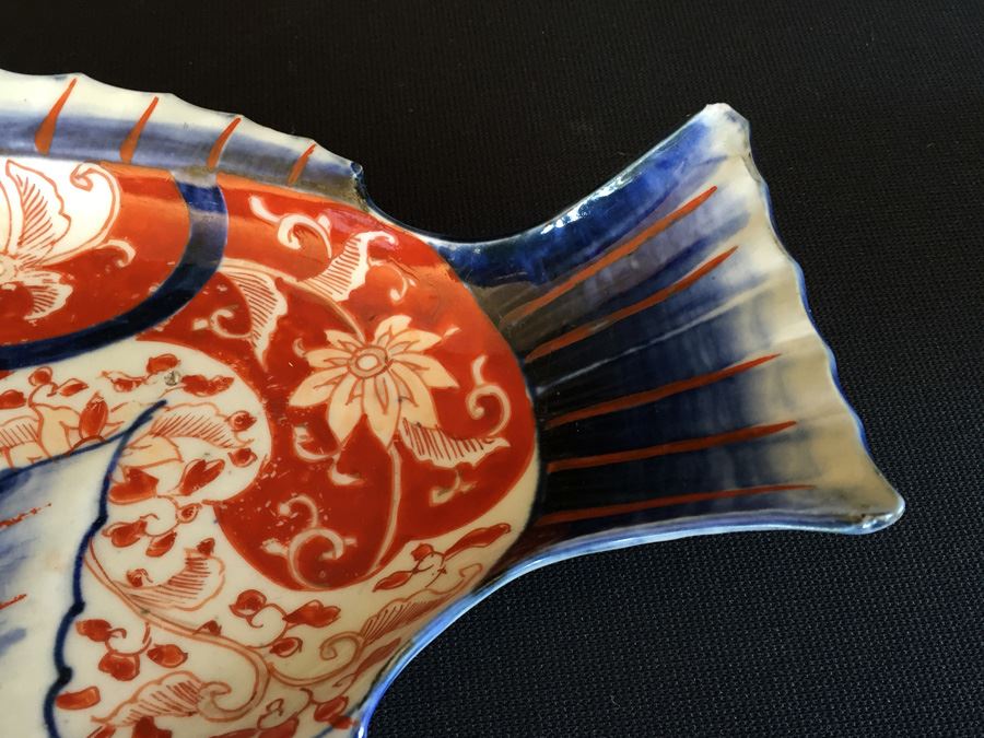 Japanese Imari Porcelain Fish Design Dish [Photo 9]