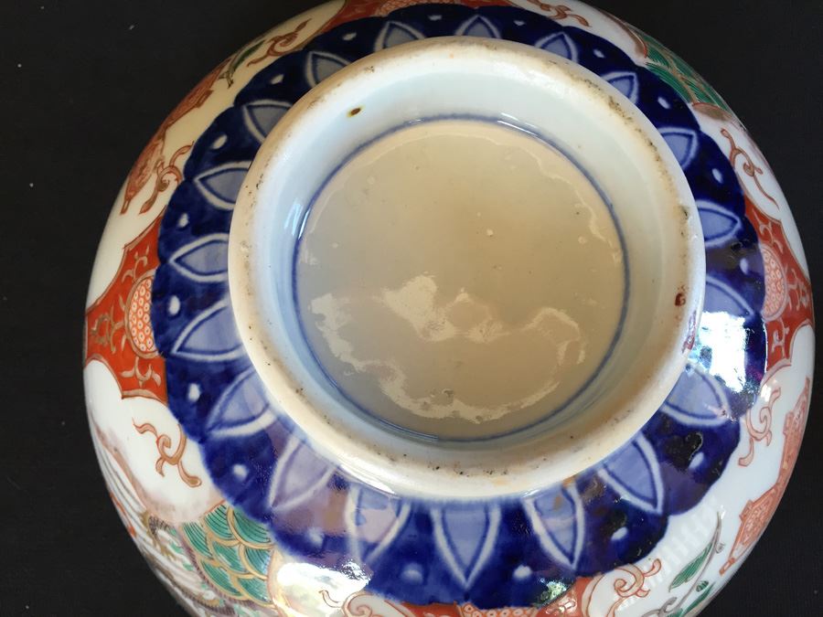 Japanese Imari Porcelain Large Bowl [Photo 14]