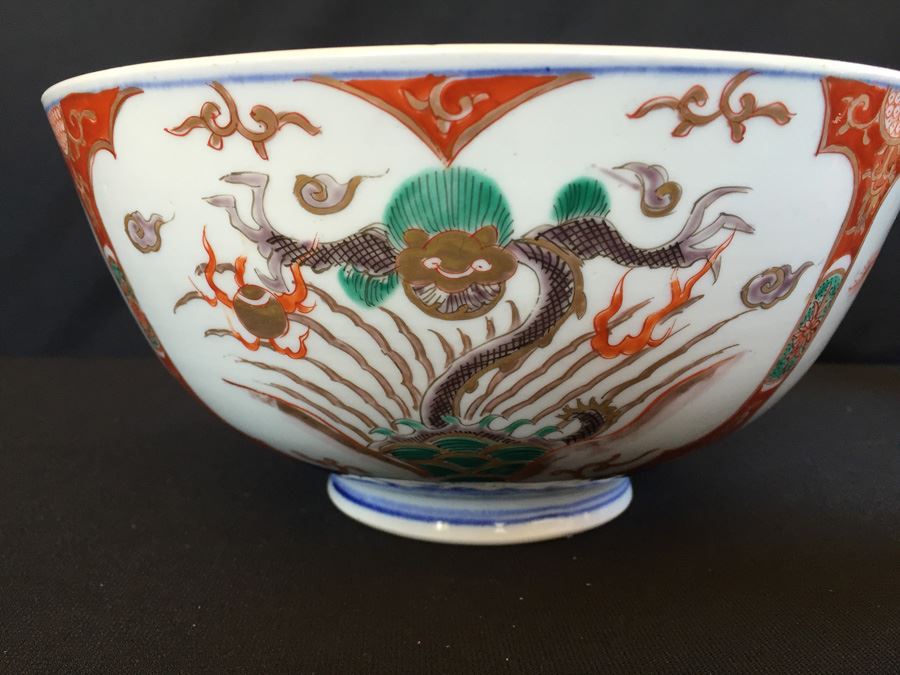 Japanese Imari Porcelain Large Bowl [Photo 12]