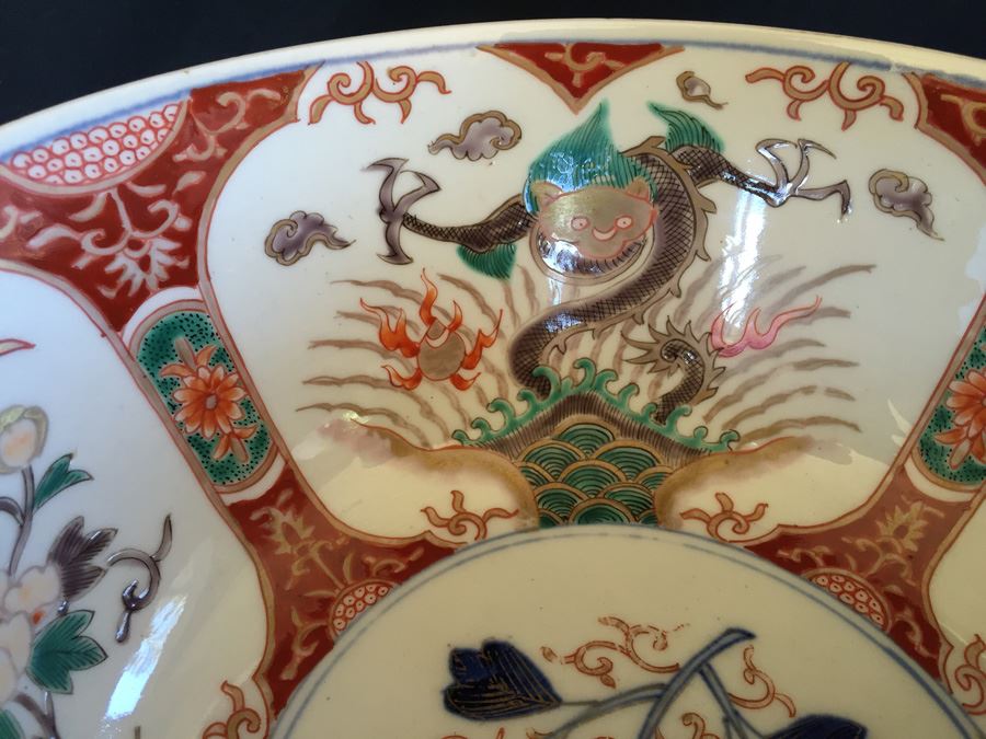 Japanese Imari Porcelain Large Bowl [Photo 9]