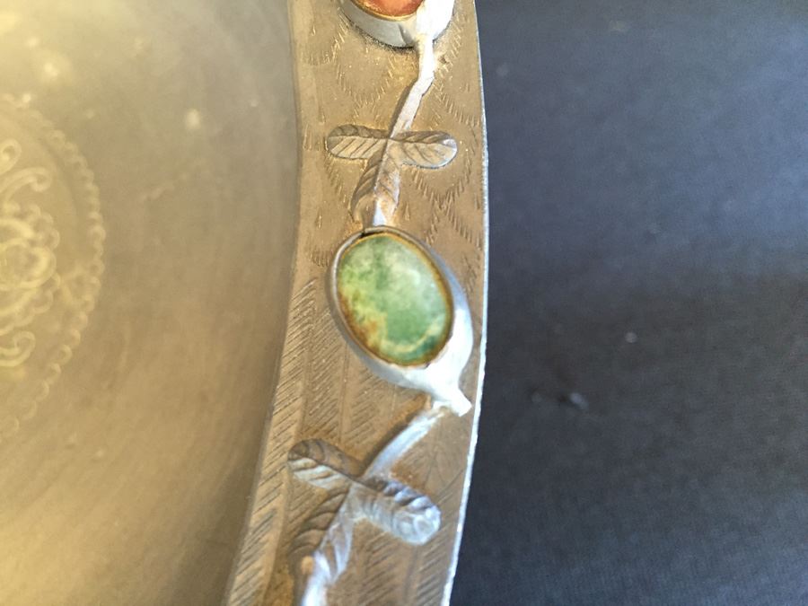 Exquisite Chinese Pewter Duck With Beautiful Gemstone Detail [Photo 13]