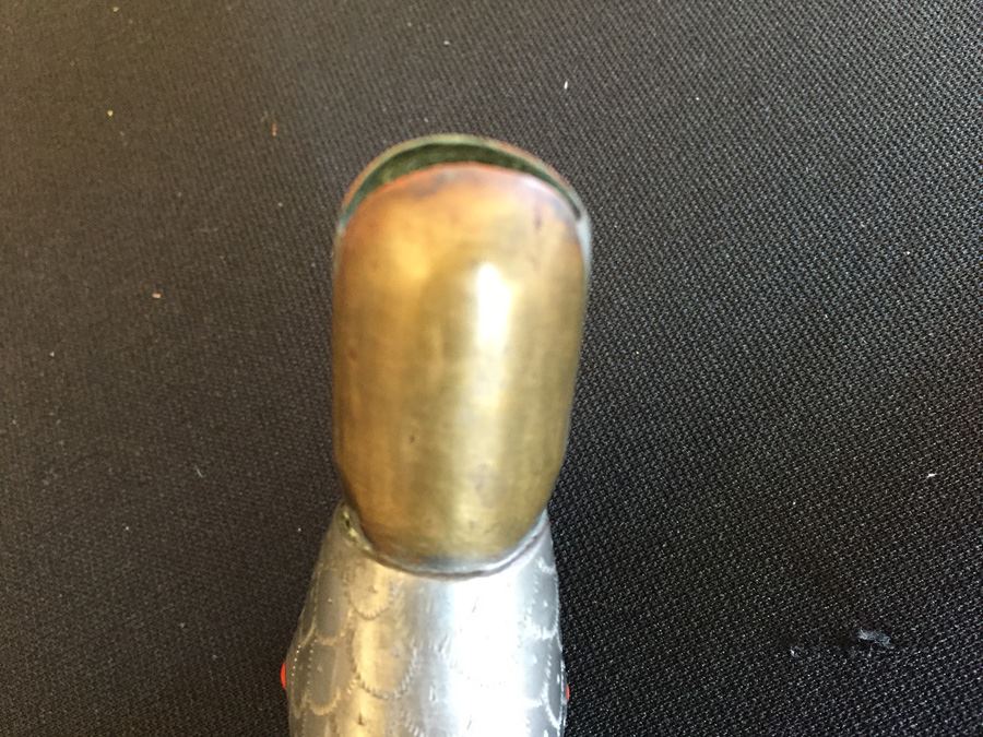 Exquisite Chinese Pewter Duck With Beautiful Gemstone Detail [Photo 24]