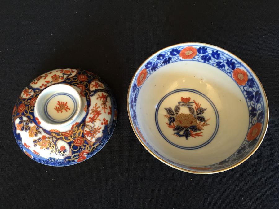 Japanese Imari Porcelain Rice Bowl with Lid [Photo 2]