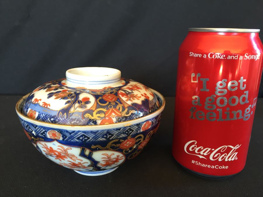Japanese Imari Porcelain Rice Bowl with Lid [Photo 4]