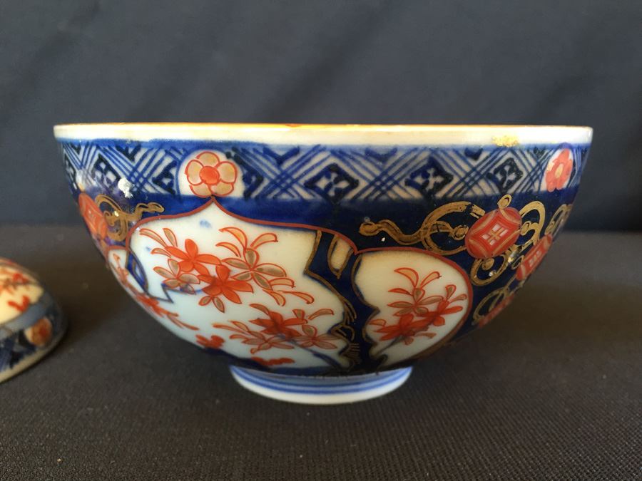 Japanese Imari Porcelain Rice Bowl with Lid [Photo 12]