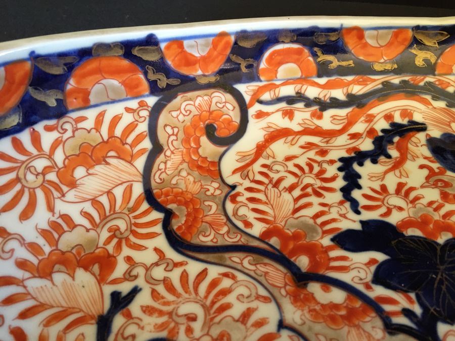 Japanese Imari Porcelain Large Serving Dish [Photo 12]